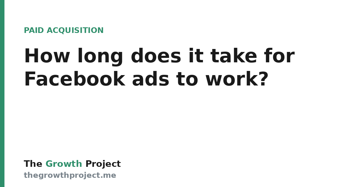 How long does it take for Facebook ads to work?