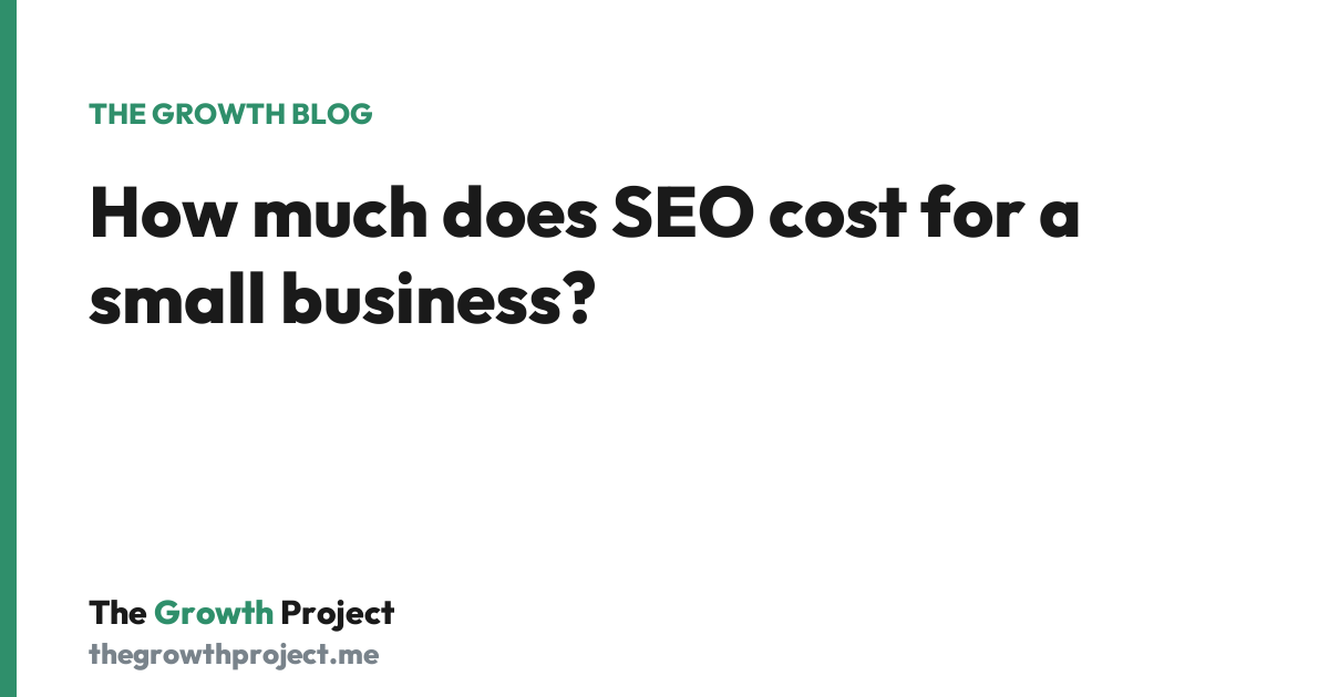 How much does SEO cost for a small business?