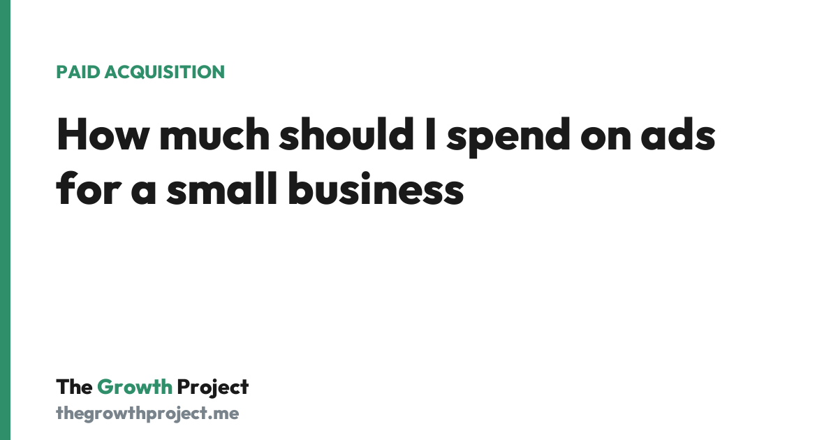 How much should I spend on ads for a small business