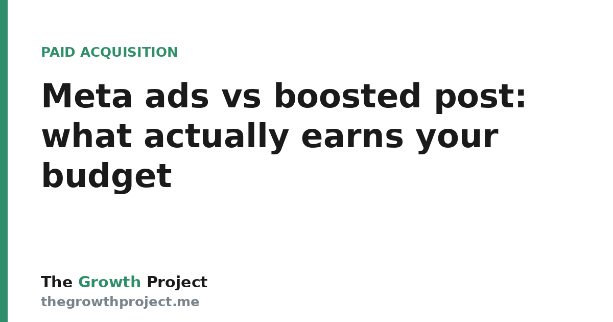 Meta ads vs boosted post: what actually earns your budget