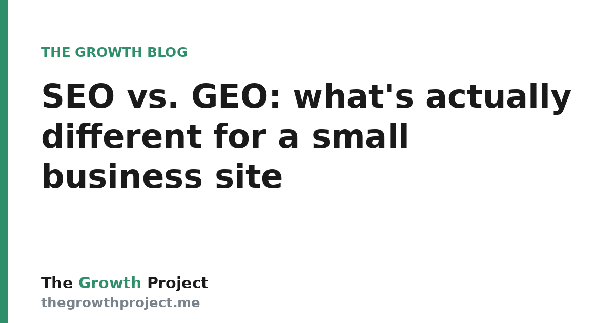 SEO vs GEO: what's actually different