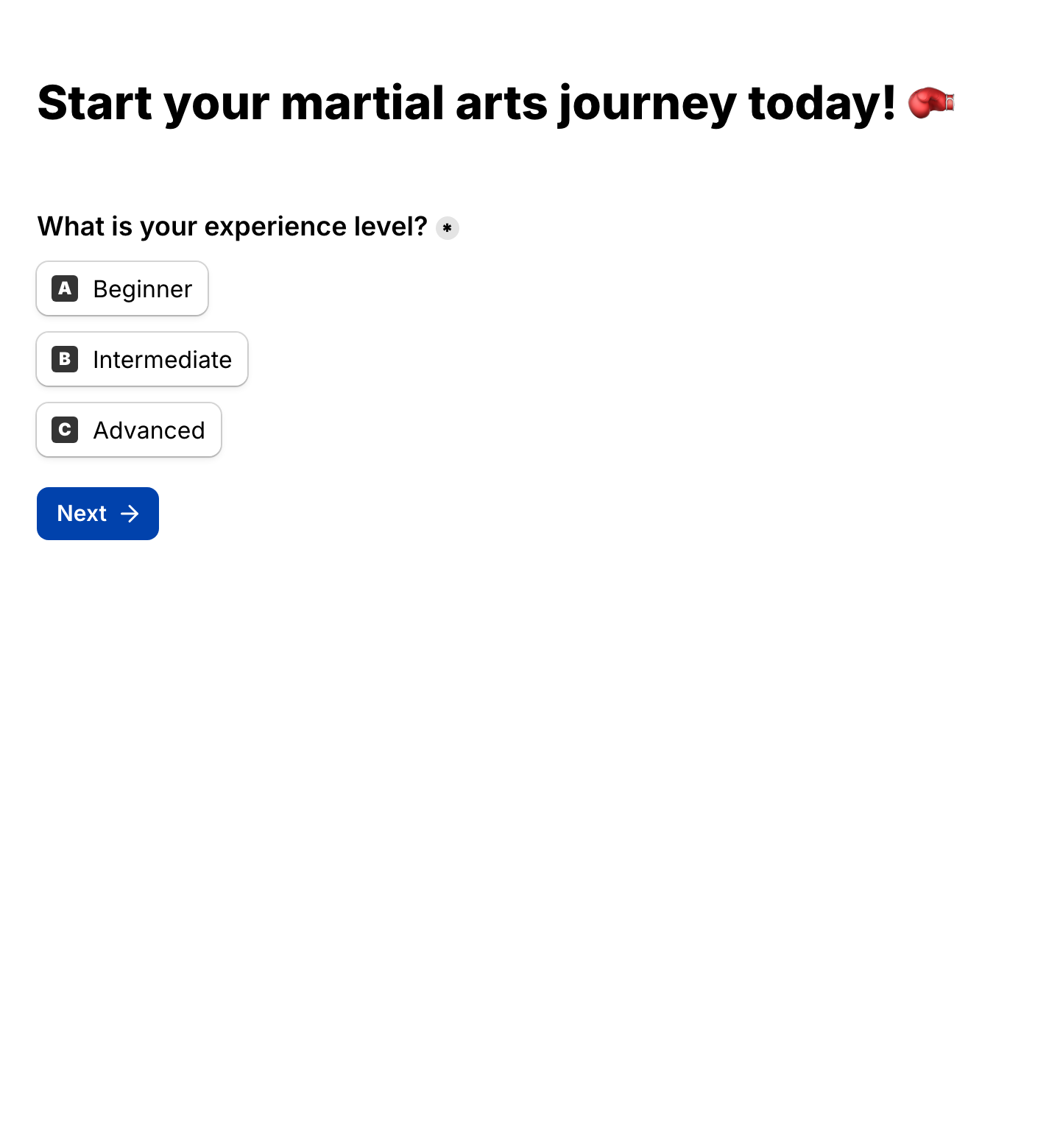 Enimsay booking form, live on Tally