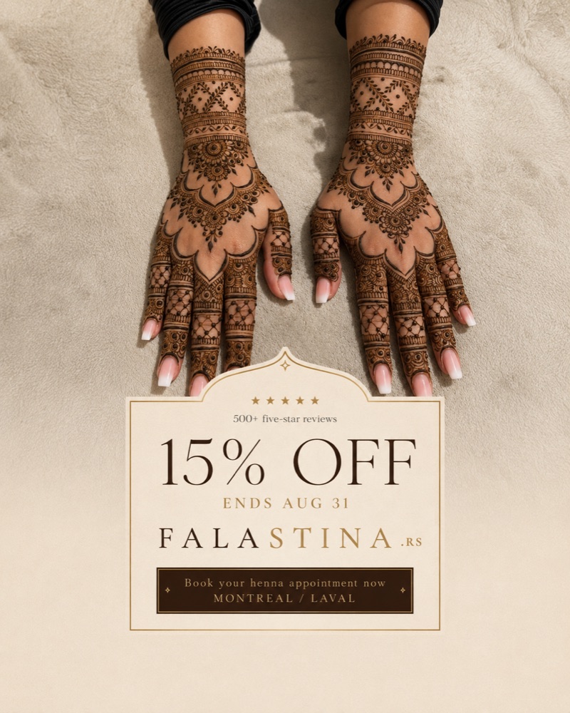 Falastina henna editorial 15% off image ad