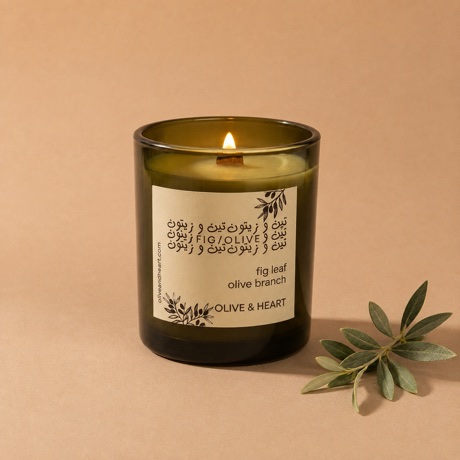 Olive and Heart candle ad