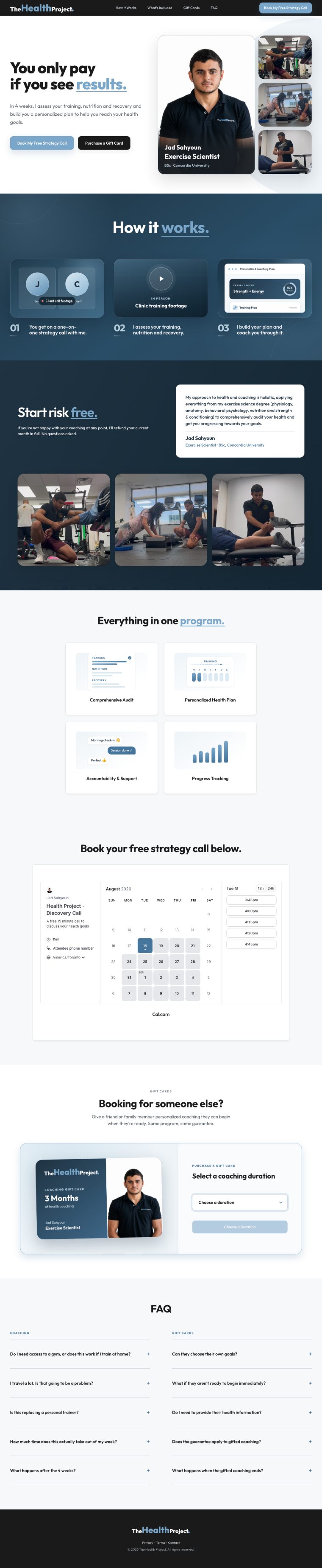 The Health Project website