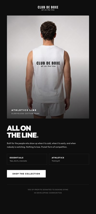 Club de Boxe marketing email