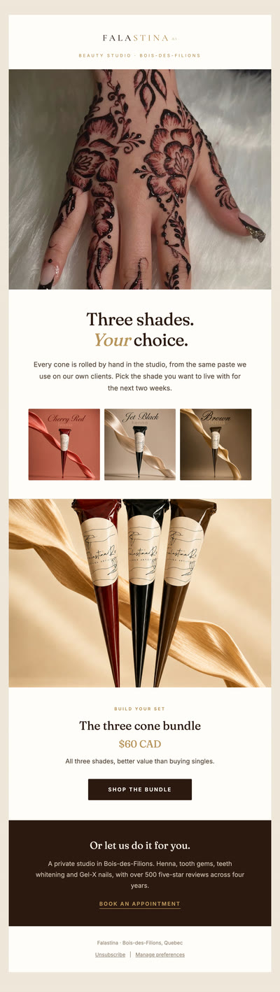 Falastina marketing email