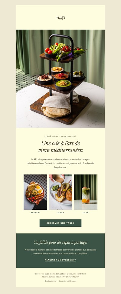 MAFI marketing email