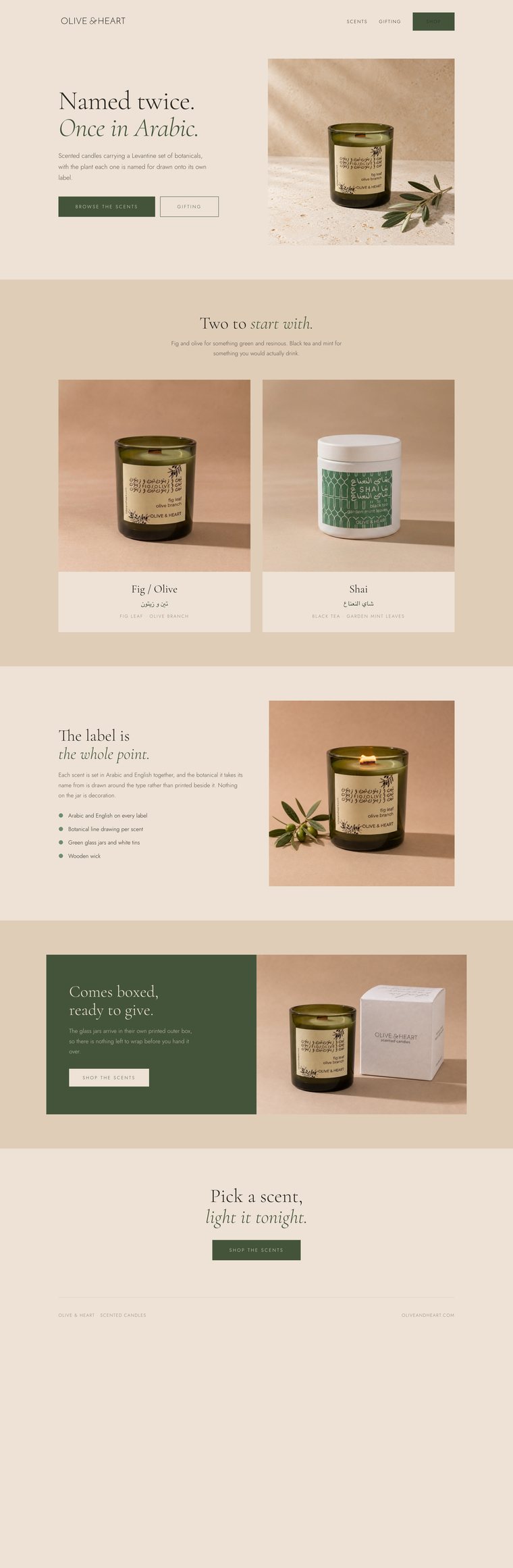 Olive & Heart website
